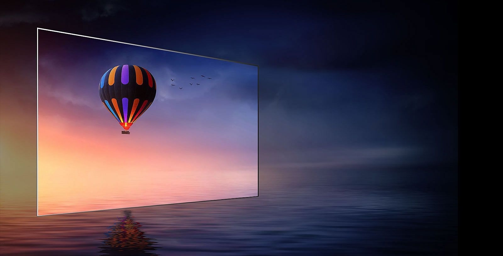 Фотоколаж про OLED з повітряною кулькою
