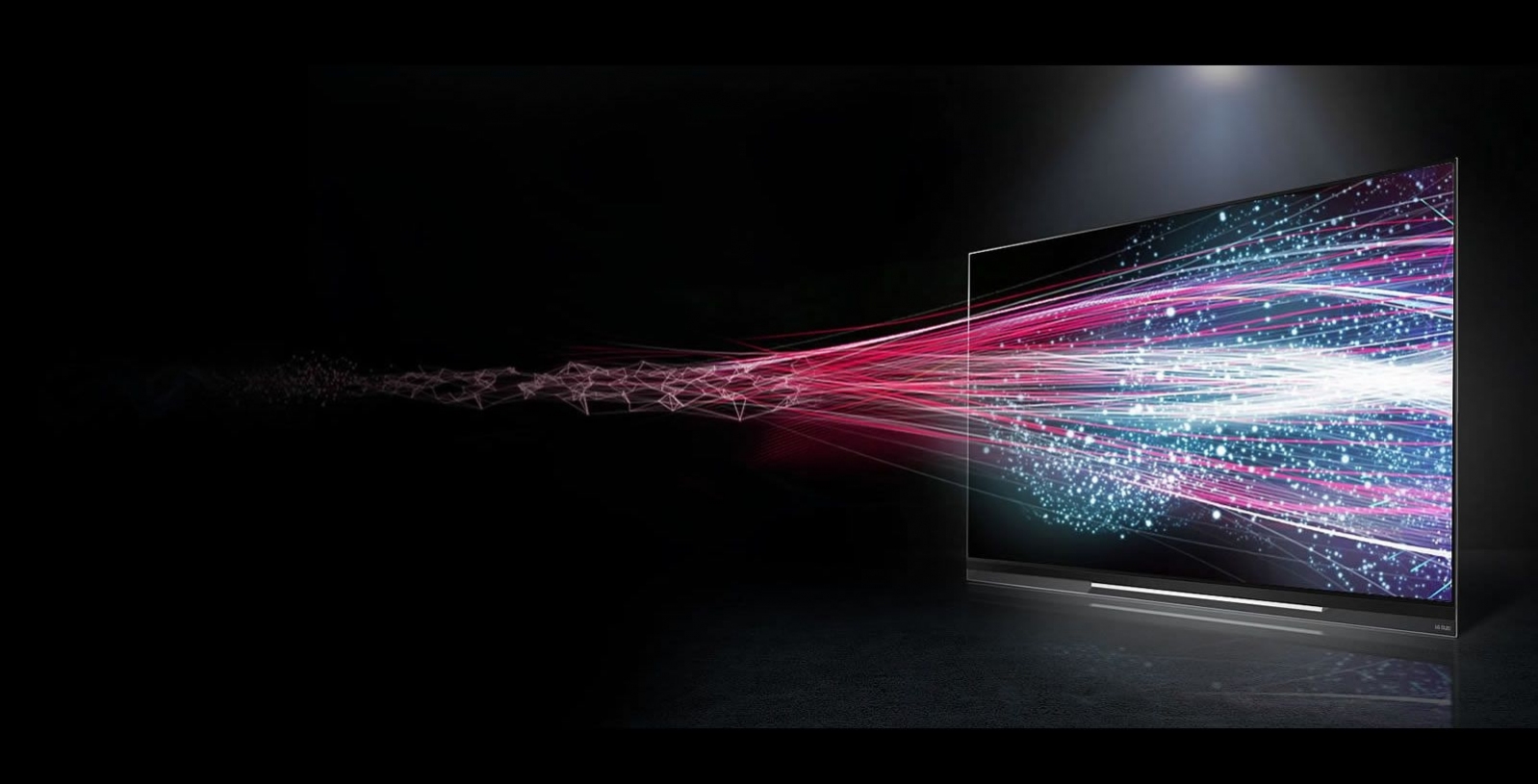 Фотоколаж про OLED з білим телевізором