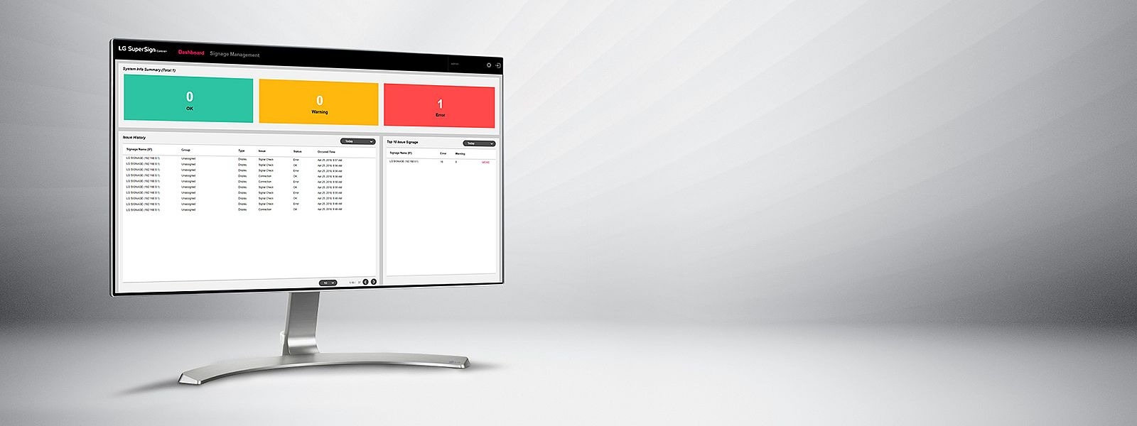 Collage of LG SuperSign Control